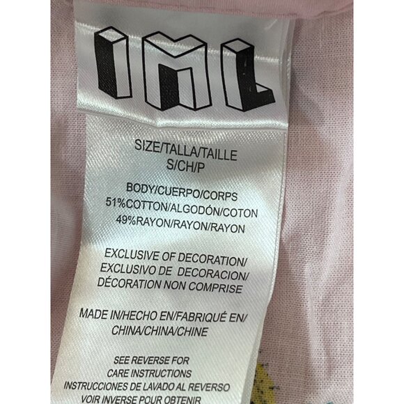 IML Mens Pineapple Print Button-Down Shirt Short Sleeve S Cotton/Rayon Pink - Picture 6 of 7